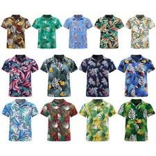 Kids Boys Top Button Shirts Tropical Graphic Blouse Party Leisure Vacation Luau