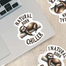 Sloths with Quotes Sticker – Cute Weatherproof Vinyl for Laptops, Cups & More