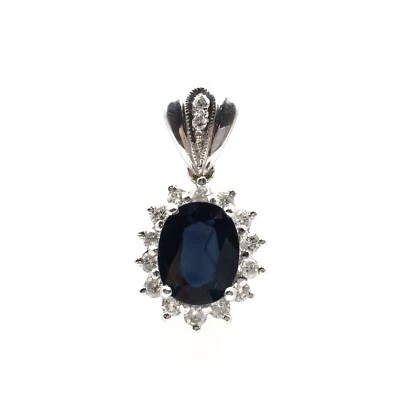 2.3cm Weißgold Anhänger Topas 750 Gold 18kt WG Diamant Schmuck Brillantkranz VS2 - Bild 1 von 4