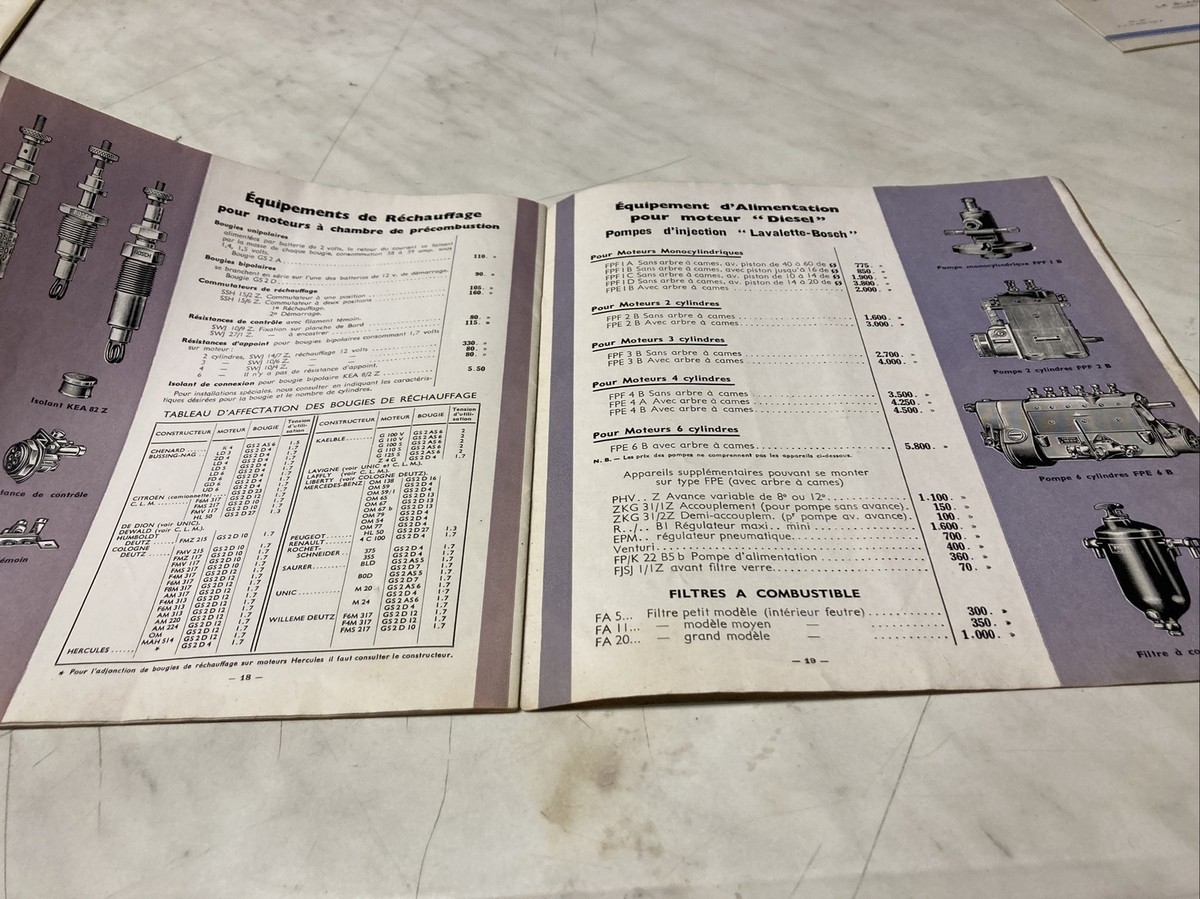 Catalogue Tarif Bosch 1939 - Accessoires Auto Moto - Brochure Vente D'époque