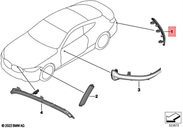 Genuine BMW F91 F92 F93 M8 Convertible Coupe Reflector Right M  