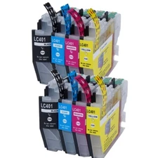 8PK Ink Cartridges fits Brother LC401 MFC-J1010DW MFC-J1012DW MFC-J1170DW BCMY