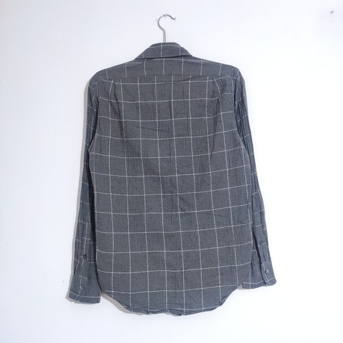 Ralph Lauren Mens Grey Check Shirt Size Small Custom Fit Cotton Button-Up - Picture 6 of 14