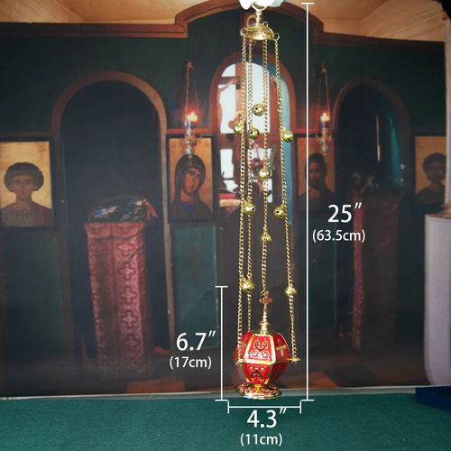 Orthodox Religious Ritual Church Incense Burner Medieval Utensil with Colorful A - Picture 5 of 5