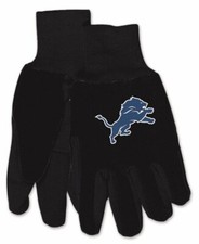 NWT NFL Detroit Lions No Slip Gripper Utility Work Gloves W/ Team Logo NEW 