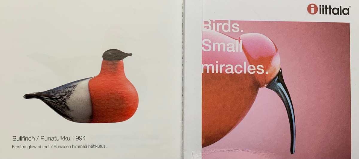  bird イッタラ　バード　ブルフィンチ　Bullfinch Iittala Oiva Toikka Bird Birds 1994 Bullfinch 150 x 80mm NEW
