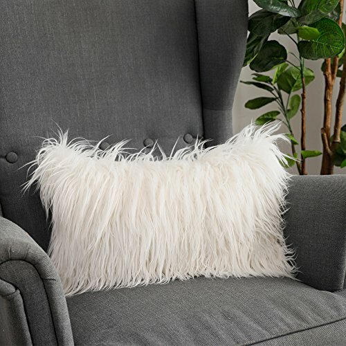 LANANAS Luxury Soft Plush Faux Fur Throw Pillow Covers (12