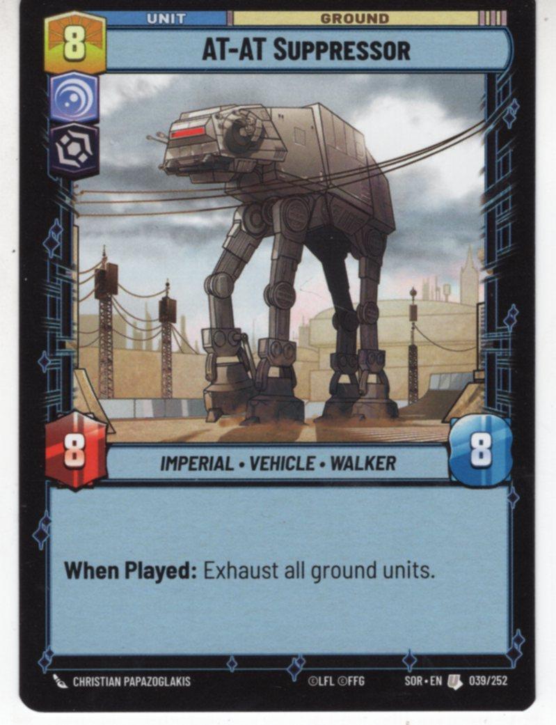 Star Wars Unlimited Card SOR39 - AT-AT Suppressor | eBay