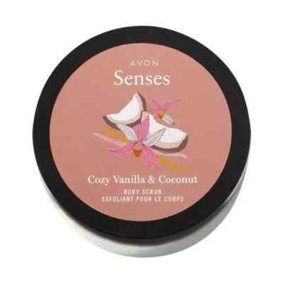 Avon Senses Naturals cozy vanilla and coconut Body Scrub Exfoliant - 9 oz.