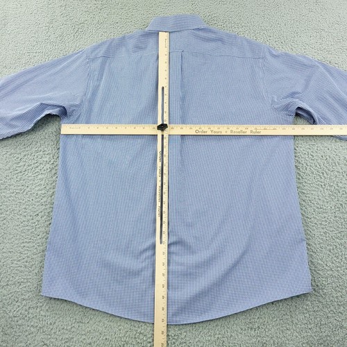 Roundtree & Yorke Shirt Mens 17 Blue Full Fit Gold Label Business Office - Picture 7 of 14