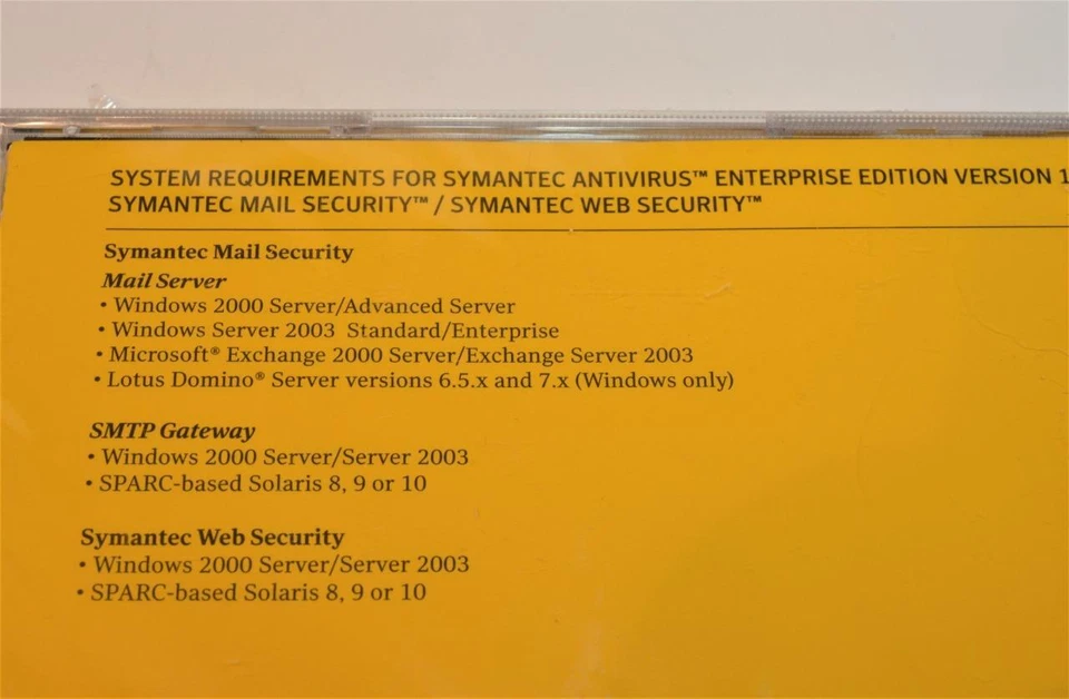 Symantec Antivirus Enterprise Edition Version 10.1 NEW SEALED - Image 2 of 2