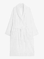 JOHN LEWIS UNISEX WHITE COTTON DRESSING GOWN ROBE. MEDIUM / LARGE. NEW WITH TAG