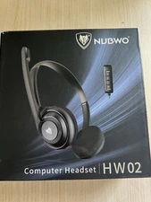 Nubwo HW02 Computer Headset  Over Ear Wired USB With Remote Noise Cancelling