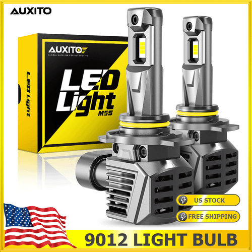 AUXITO 50000LM CSP 6500K White 9012 LED Headlight HIR2 High Low Beam Kit Bulbs E