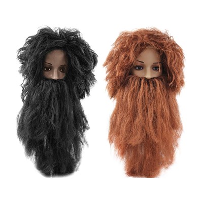 Haare und Bart Set Falsche Bärte für Cosplay Zubehör Karneval Foto Requisiten