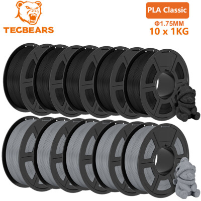 TECBEARS 10KG High Speed PLA Classic 3D Printer Filament 600mm/s 1.75mm Neatly