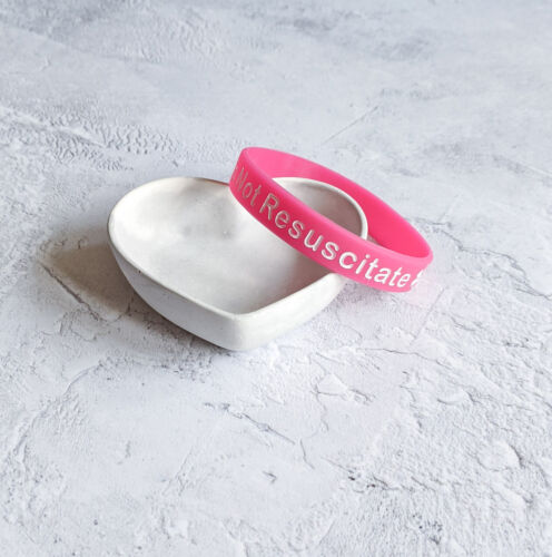 Braccialetto X2 Non Resuscitare DNR Silicone Avviso Medico Venditore Regno Unito - Foto 5 di 6