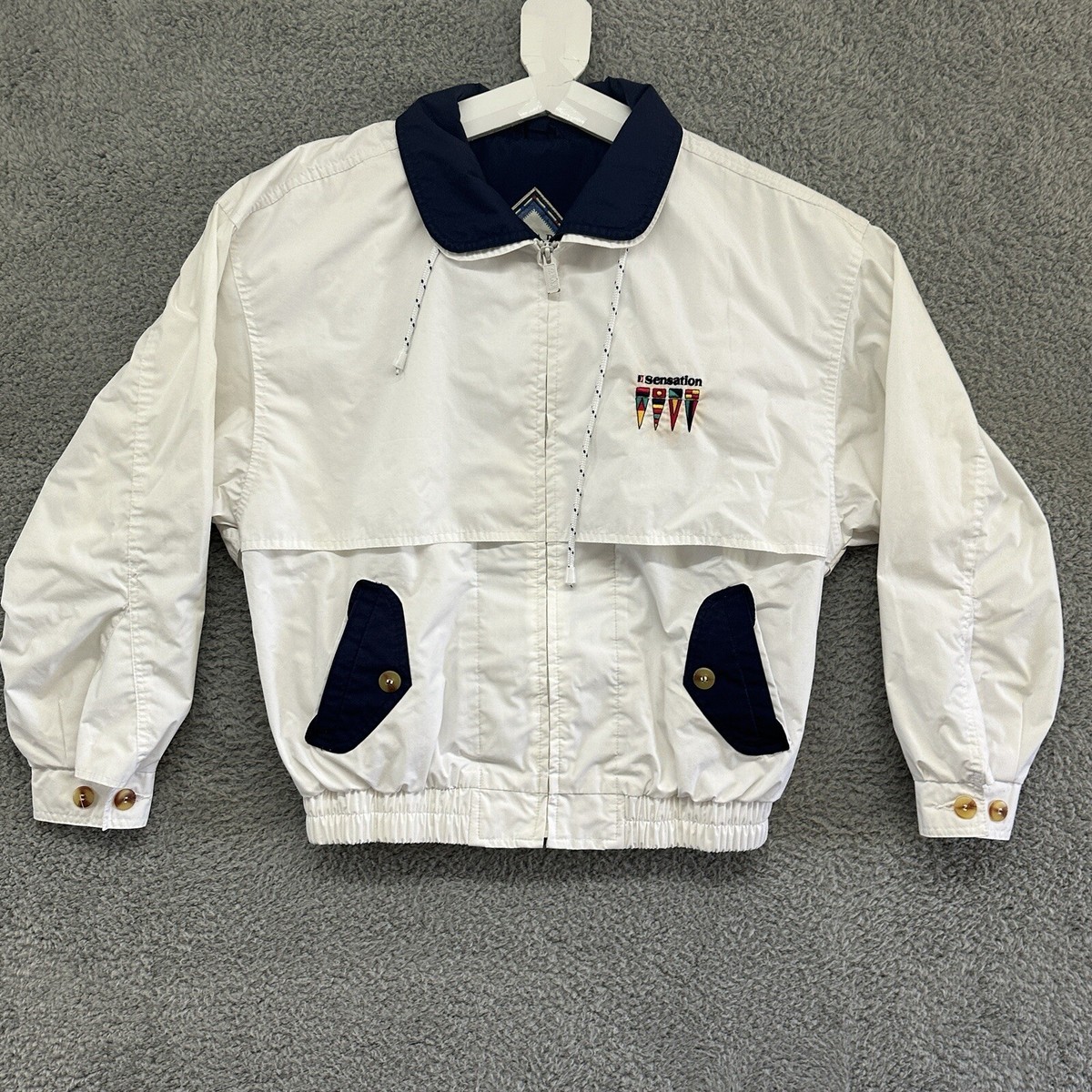 VINTAGE Gear For Sports Jacket Mens Small White Zip VINTAGE Gear For Sports Jacket Mens Small White Zip