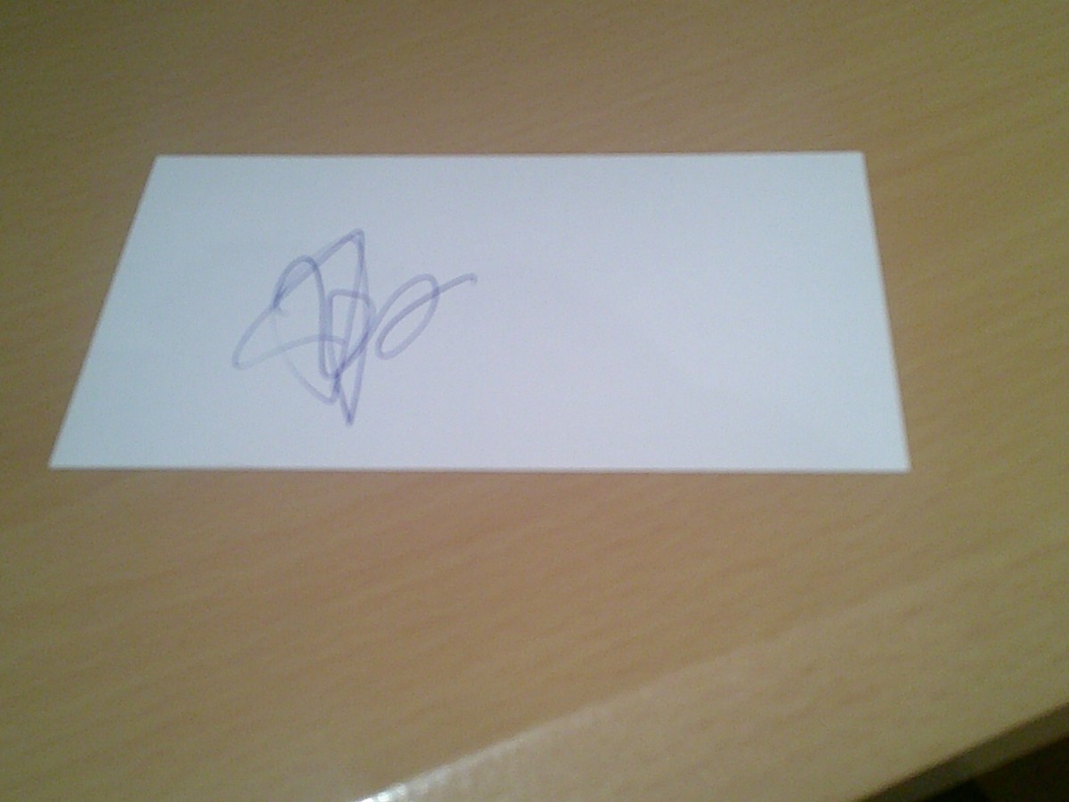 signed card of josh ritchie from love island UK
