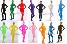 NEW Face Open Unisex Spandex Zentai Party Costume Bodysuit Catsuit Unitard
