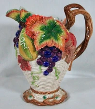 RARE! 1996 VINTAGE FITZ & FLOYD AUTUMN BOUNTY WATER PITCHER NEW NO BOX