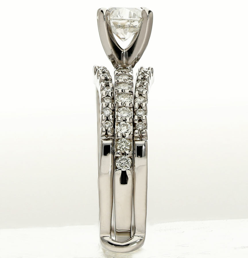 REDUCED 20% - .95CT diamond engagement ring wedding insert enhancer set ...