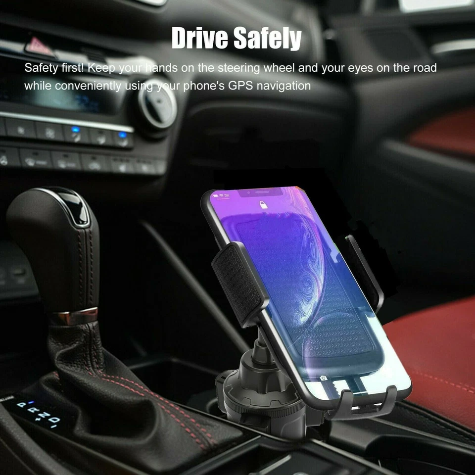 360 Degree Adjustable Car Cup Holder Stand Cradle Mount For Cell Phone Universal - Image 3 of 4