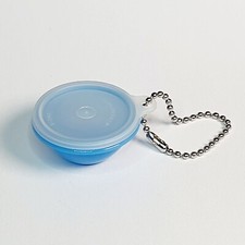Porte-clés Bol Merveilleux Couvercle Boite Bleu Blanc TUPPERWARE RARE Miniature