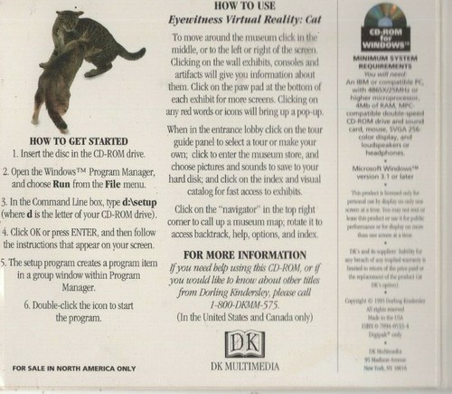Eyewitness Virtual Reality PC Program CD Guide To The world of Cats - Picture 4 of 4