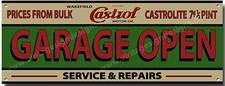 Castrol Garage Ouvert Service & Réparation Métal Pancarte.garage Signe, Éducatif