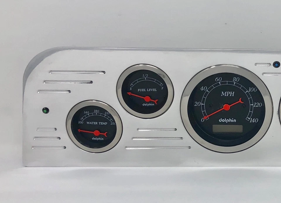 GMC Truck 1966 calibre 6 tablero juego de inserción Billet aluminio negro Foto 2 de 4