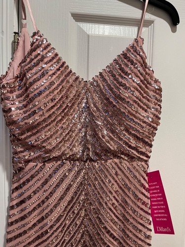 Formal Prom Dress evening gown Mauve Rose Sequin Elegant - Picture 4 of 9