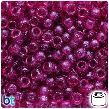 BeadTin Wine Sparkle 9mm Barrel Pony Beads 500pcs 