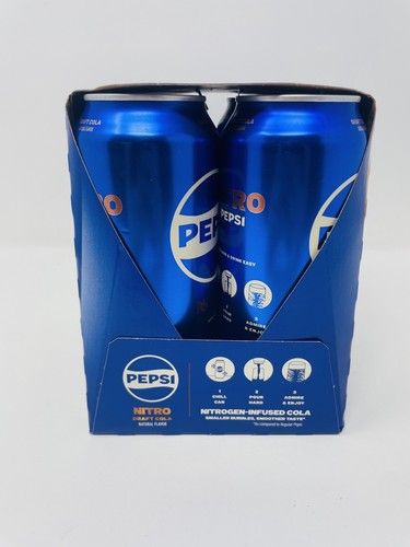 VERSIEGELT Pepsi Nitro 4 Dosen Pack Infused Draft Cola NUR FÜR SAMMLERZWECKE - Bild 2 von 5