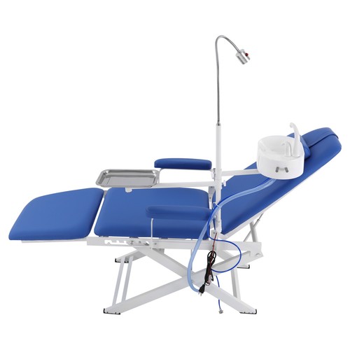 Sedia mobile pieghevole portatile blu sedia dentale indipendente con luce led moderna - Foto 11 di 20