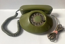 Rotary Telephone Pancake Northern Telecom Green olive
