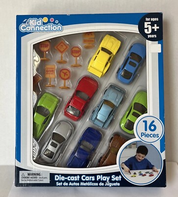 16 Pieces Die-Cast Cars Play Set Kid Connection
