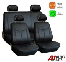 Qualität Komplettset Schwarz Auto Sitzbezüge Kunstleder Schutz für Kia Hyundai