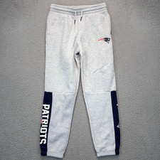 New England Patriots Sweatpants Boys 18/20 Gray NFL Team Apparel Pockets Fleece