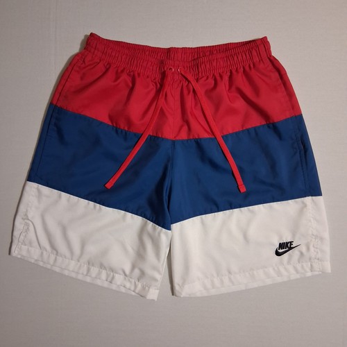 Red White and Blue Nike Club Woven Flow Shorts / Woven Nike Shorts Mens Medium  - Picture 1 of 7