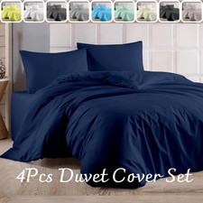 Luxury 4PC Egyptian Cotton 400 Thread Count Duvet Cover Bedding Set