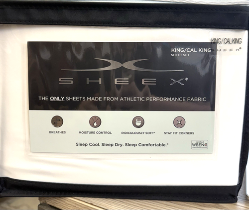 SHEEX Active Comfort Sheet Set, Comfortable King/Cal King, Bright White set of 4 - Picture 2 of 9