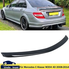 Heckspoiler Spoilerlippe f&uuml;r Mercedes C-Klasse W204 Limo 08-14  Schwarz Glanz