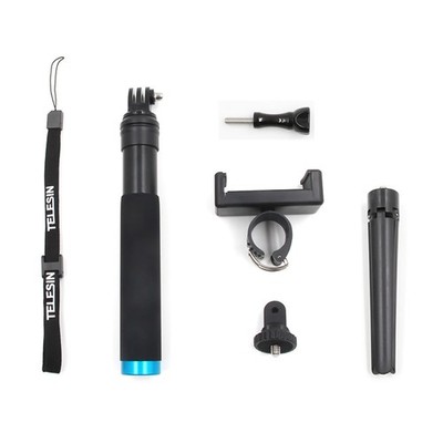 Metal Handheld Selfie Stick+Tripod Mount+Phone Clip+Strap For GoPro Hero 7 6 5 4
