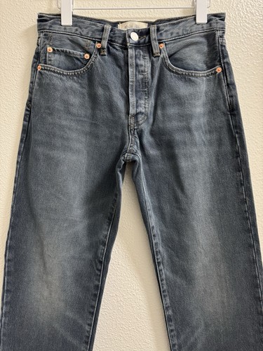 Free People Button Fly Straight Leg Jeans Relaxed Baumwolle Denim Blau Damen 24 - Bild 3 von 8