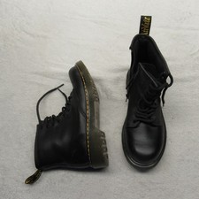 Dr Martens Boots Juniors 4M 5L Black Leather Combat Side Zip Chunky 1460 J NEW