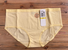 Felina Organic Cotton Stretch Hipster Pantie, NIB, Yellow, Tan