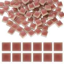 9mm Square Mosaic Tile, 300g Ceramic Mosaic Tile Bulk, Watermelon Red
