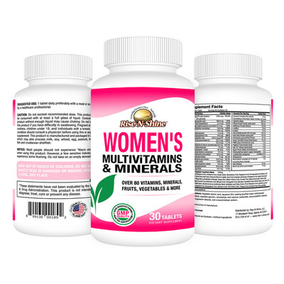 Women's Multivitamin   Biotin, Vitamin D3, B12, Calcium & Superfoods  -FREE Ship