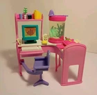 Rare Vtg '94 Barbie Magic Moves Home Office 💯% WORKS Fish Tank, Computer & Fax